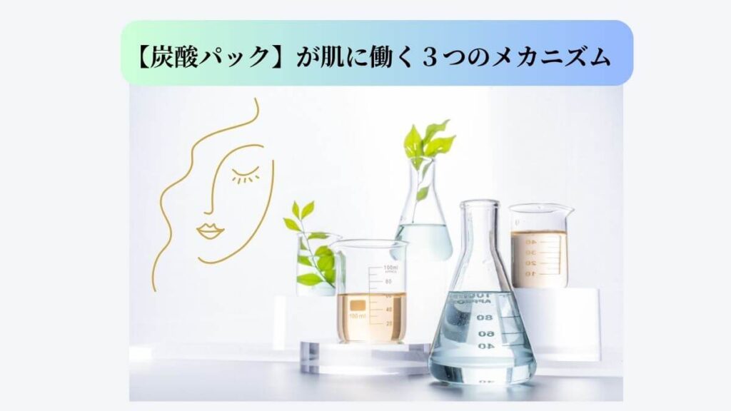 炭酸パックが40代の肌のくすみに効果的なメカニズムを示すイメージ図